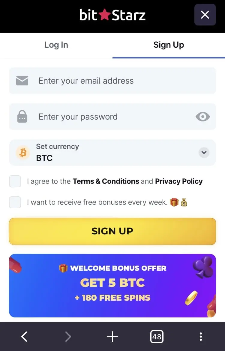 Bitstarz Australia login and registration