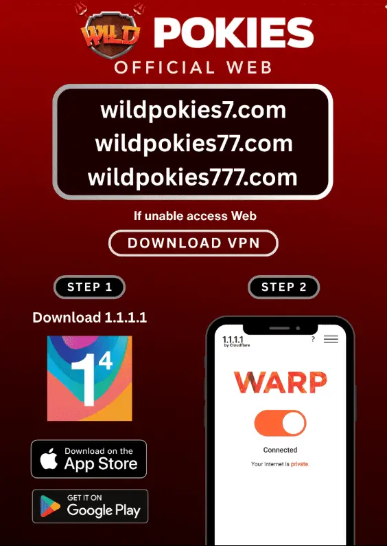 WildPokies official website info – access links (wildpokies7.com, wildpokies77.com, wildpokies777.com) and VPN download guide